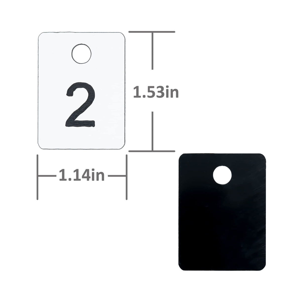 Plastic Numbered Tags Rectangle Key Number Tags Number Disc with Hole (1-100, White) 1-100