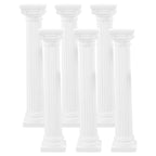 Totority Mini Roman Pillar Greek Columns, 6Pcs White Plastic Roman Column Set for Tiered Cakes Stacking, 6.7 Inch Miniature Pillars Decor for Wedding Photography Props