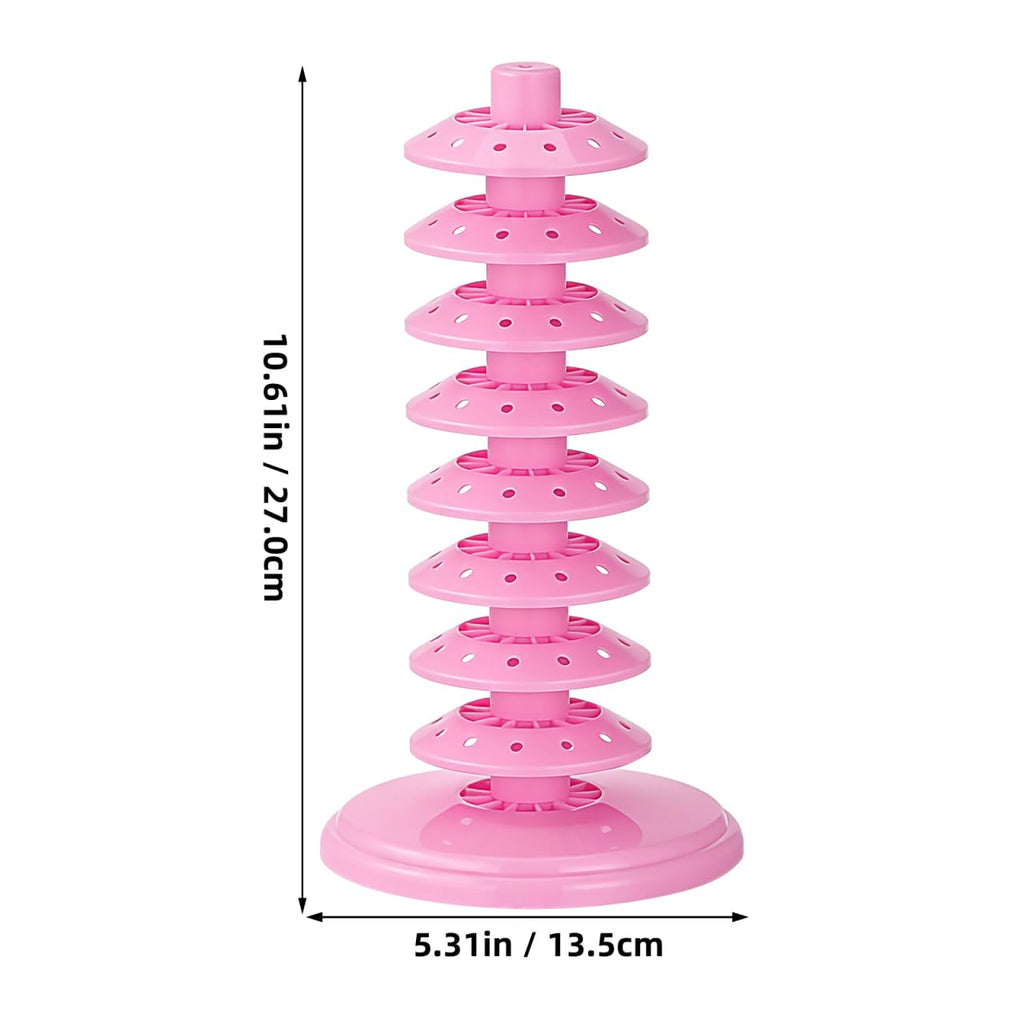 PRETYZOOM Pink Adjustable Multi-Tier Lollipop Stand Candy Display Rack for Parties Weddings Store Use 10.62X5.31X5.31 Inch Lollipop Holder for Kids and Events