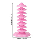 PRETYZOOM Pink Adjustable Multi-Tier Lollipop Stand Candy Display Rack for Parties Weddings Store Use 10.62X5.31X5.31 Inch Lollipop Holder for Kids and Events