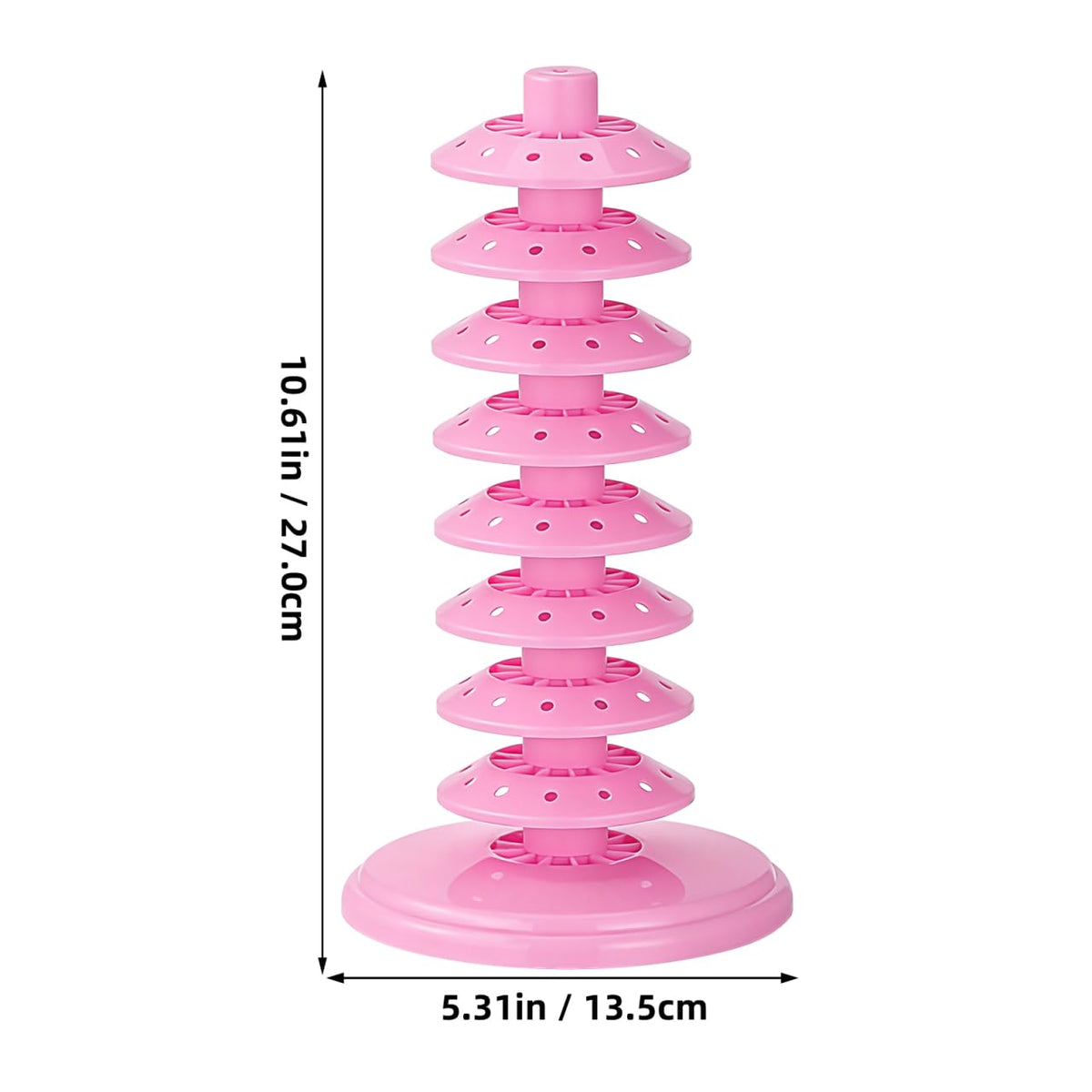 PRETYZOOM Pink Adjustable Multi-Tier Lollipop Stand Candy Display Rack for Parties Weddings Store Use 10.62X5.31X5.31 Inch Lollipop Holder for Kids and Events