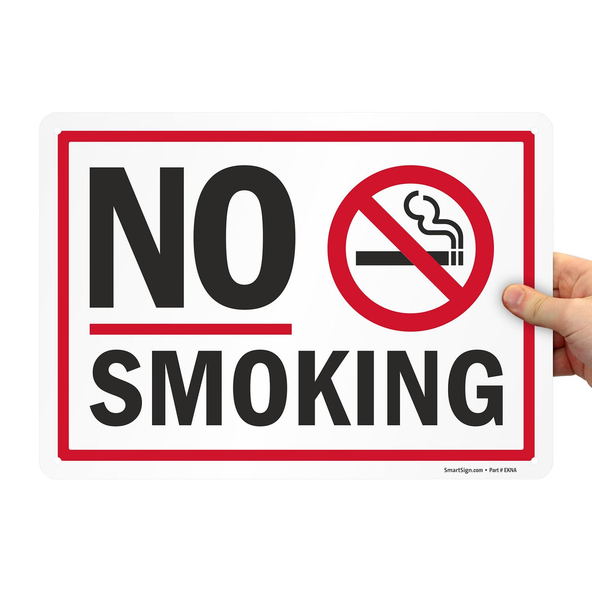 SmartSign No Smoking Sign with Symbol, 10 x 14 inch Screen Printed, 40 mil Laminated Rustproof Aluminum Metal for Indoor, Outdoor, Made in USA 10" x 14" - Aluminum