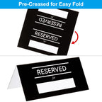 PATIKIL 40 Pack Reserved Table Signs, Double Sided Seating Name Cards Tables Tent Blank Card for Wedding Restaurant Party Event Foodservice, Black