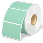 2.25"x1.25" Green Thermal Sticker Labels+Label Holder for Rolls and Fanfold Labels