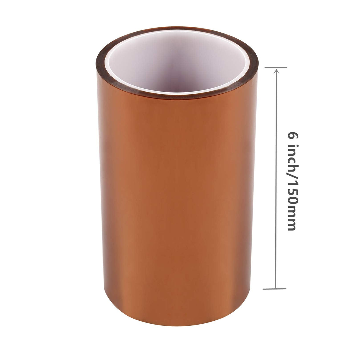 High Temperature Tape, 6 inch (150mm) X 108 FT (33M) Polyimide Resistant Tape Silicone Adhesive for 3D Print Platform, Soldering,