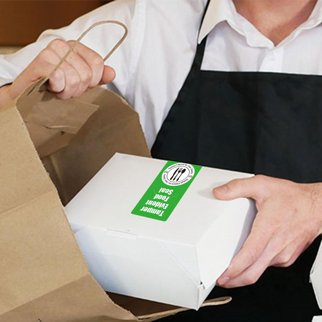 Tamper Evident Food Sealed for Freshness and Safety Stickers 1x 3 Inch Safe Secure Tamper Proof Food Delivery Labels Tamper Resistant Sealed for Containers Jars Mailing Packaging (Green) Green