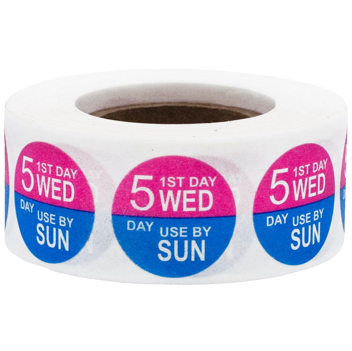 Dissolvable Wednesday Through Sunday 5 Day Food Rotation Labels Use by 3/4 Inch 500 Adhesive Stickers