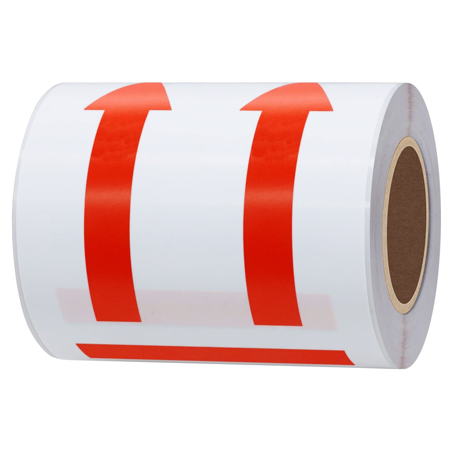Hybsk 3x5 inch Red Arrows This Side Up Stickers Safe Handling for Shipping and Packing - 100 Adhesive Labels Per Roll (Red)