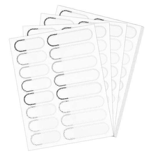 160 Pcs Multipurpose Waterproof Label Removable Write On Stickers Reusable Custom Name Labels Easy Peel Off and No Residue Dishwasher for Kids Business Office Freezer Microwave(Black & White)