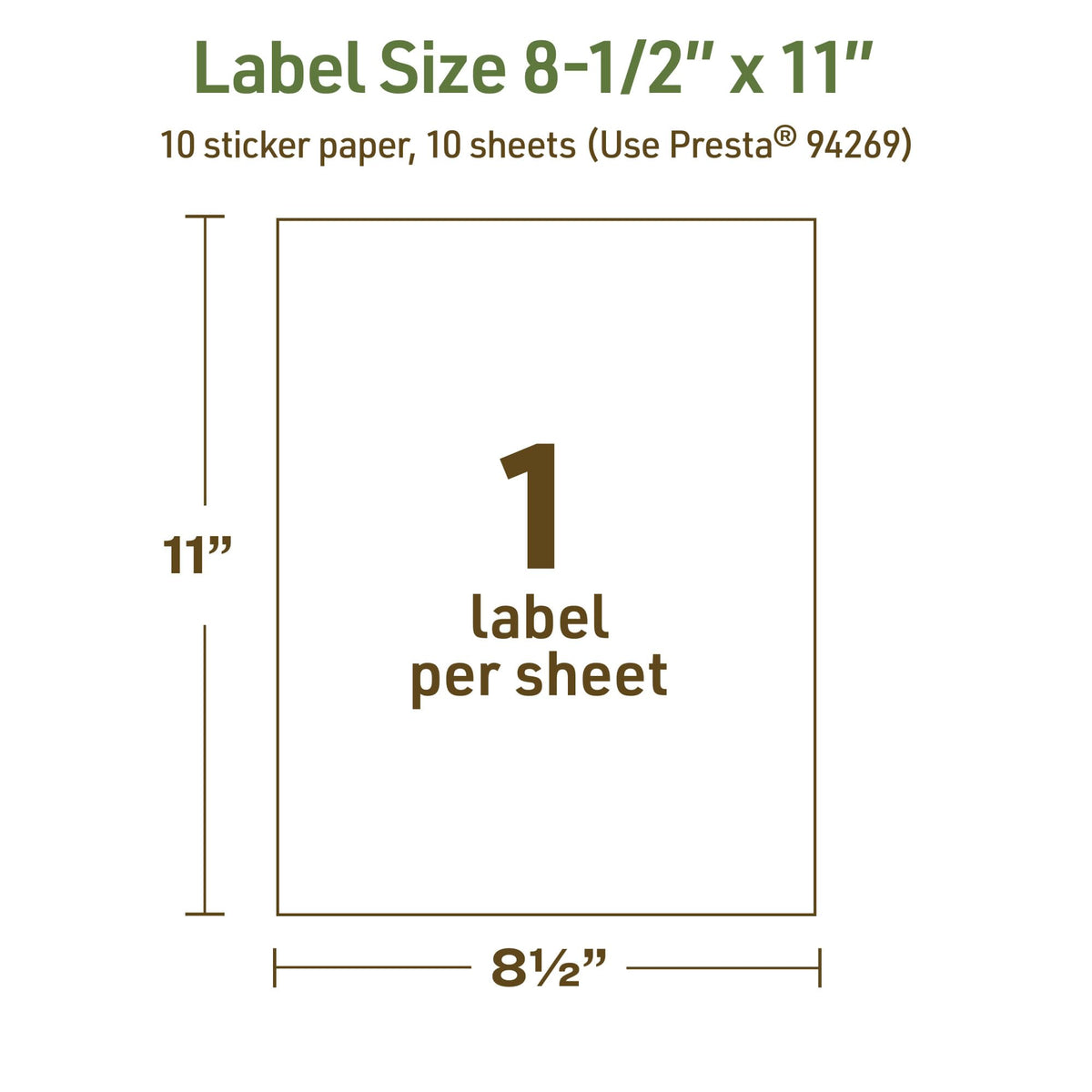 Avery Dissolvable Rectangle Sticker Paper, 8.5" x 11", Matte White, Laser/Inkjet Printable, 10 Labels Total, Freezer-Safe, Microwave-Safe, Refrigerator-Safe