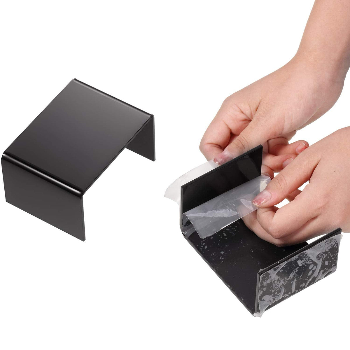 Chuangdi 2 Sets Acrylic Display Risers, Figure Stand, Black, Small Set