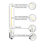 Bonlux LED T6.5 Exit Sign Clear Light Bulbs, 2W E17 Intermediate Base T6.5 LED Appliance Bulb (20W Incandescent Equivalent) for Refrigerator Freezer, Daylight 6000K (4-Pack,E17 Base) 2 Watts - 4 Pack
