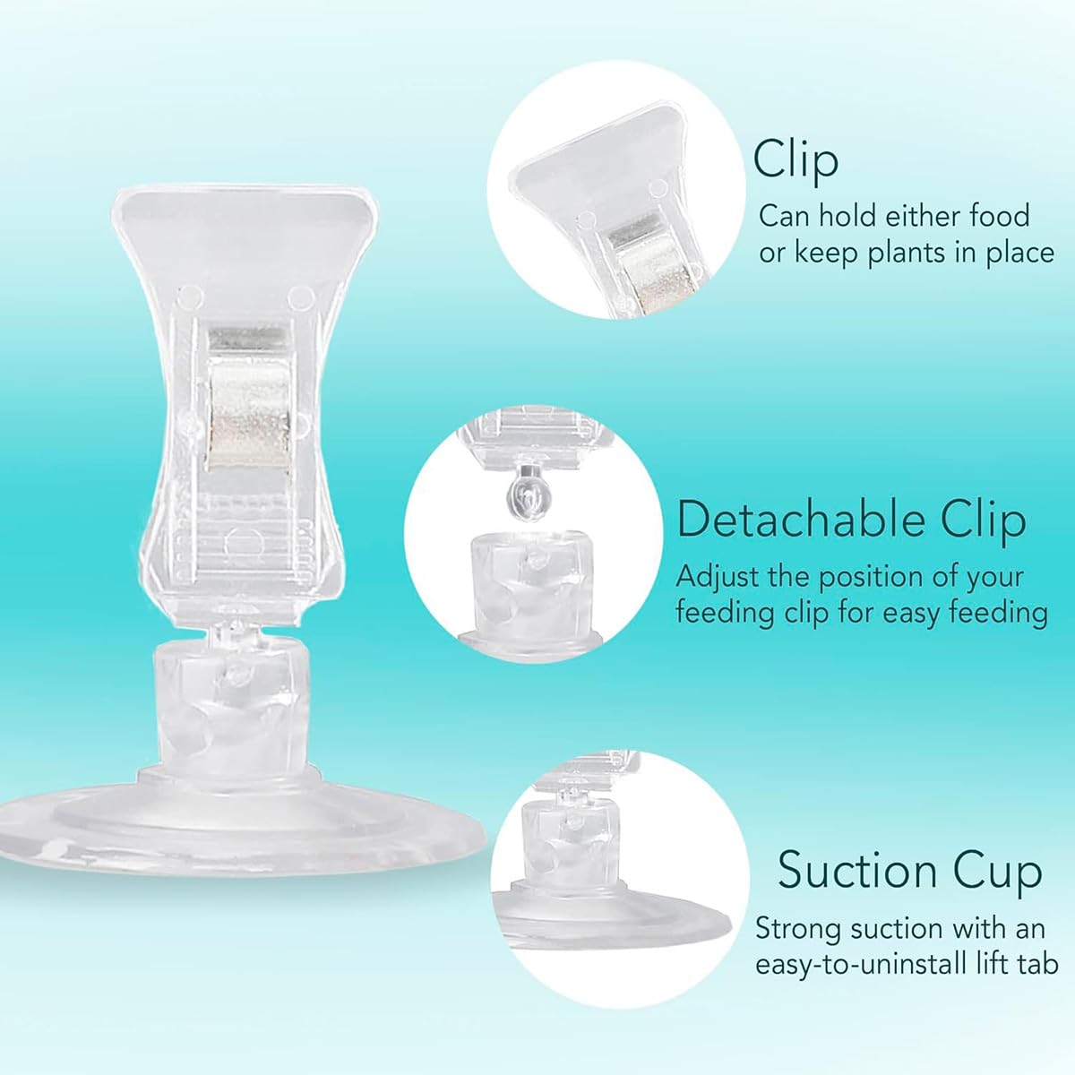 10-Pack Suction Cup Clips, Clear Tag Holders for Sign Display