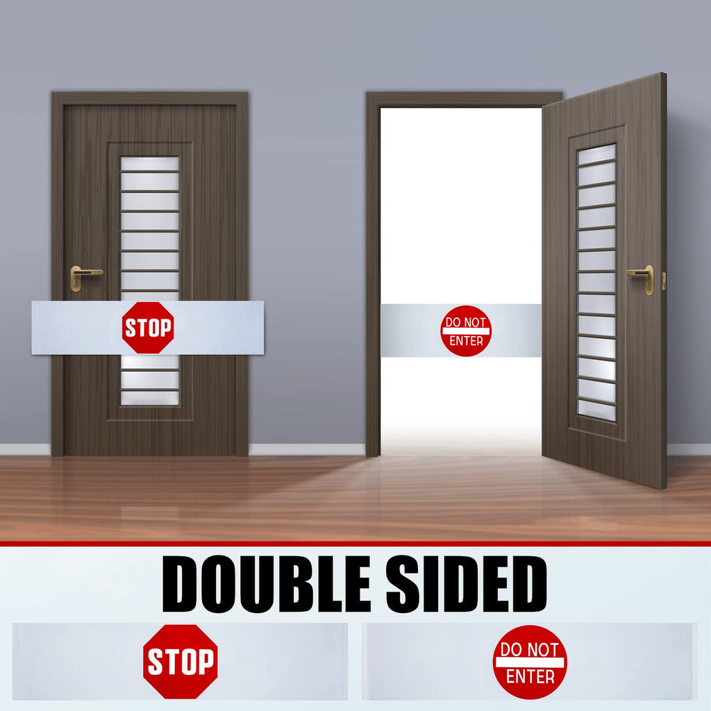 Peryiter 2 Pcs Door Stop Banner 50x12 Inch Do Not Enter Sign Bedroom