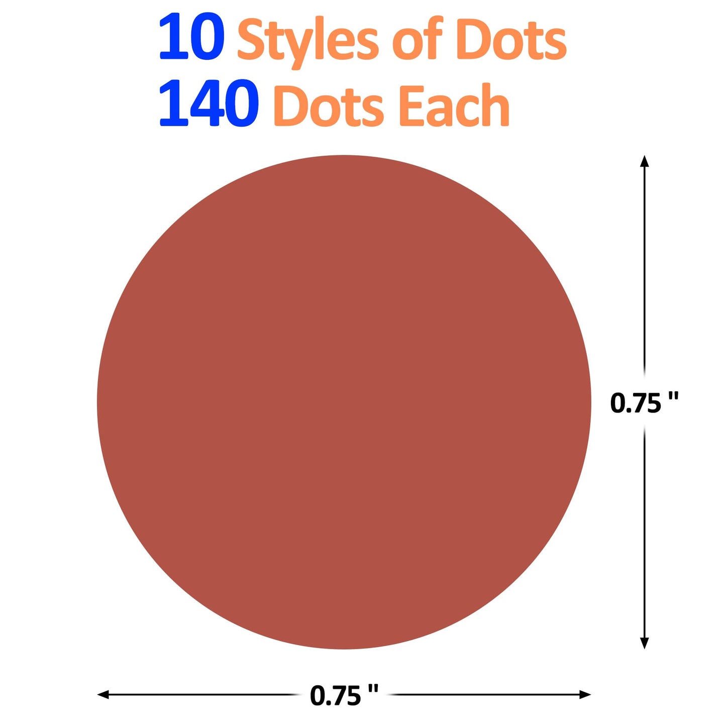 1400 Pcs Boho Rainbow Colored Dot Stickers, 3/4 Round Color Removable Coding Labels, 10 Boho Color Circle Lable Sticker for Office, Classroom