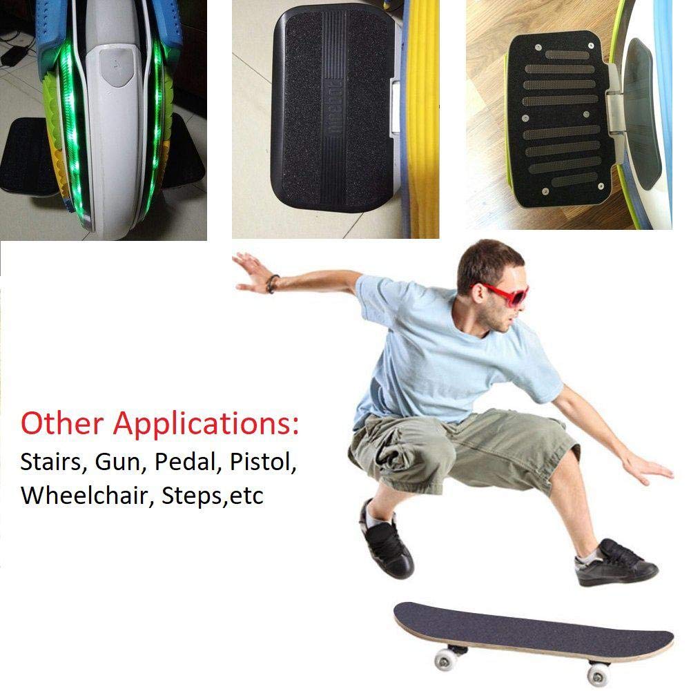 ZUEXT 10.6" x 49.2" Black Skateboard Grip Tape Sheet, 80 Grit Bubble Free Waterproof Scooter Grip Tape, Anti Slip Longboard Griptape, Sandpaper for Rollerboard Stairs Pedal Wheelchair Steps (125x27cm)