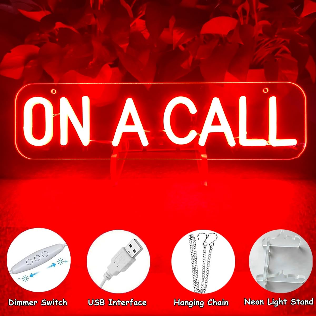 On A Call Neon Sign On a Call Sign for Desk Do Not Disturb Neon Light Sign on call-RED