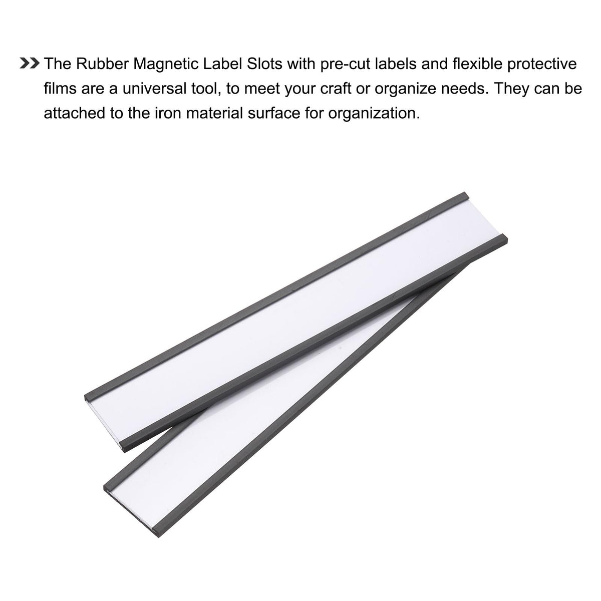MECCANIXITY Label Holders 1" x 6" C Channel Rubber Magnetic for Metal Shelves Organize, Office File Cabinets Pack of 30 1" x 6"