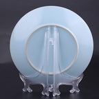 10pcs Clear Plastic Plate Holders, Foldable Adjustable Display Stand for Plates Picture Frames Dinnerware, with Support Stable Hook (17.5cm) 17.5cm