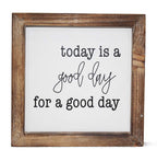 Today is A Good Day for A Good Day Inspirational Wood Box Sign for Home Decor,Freestanding Mini Wood Block Sign for Desk,Shelf or Wall Display 6" x 6" x 1.57" Today is a Good Day