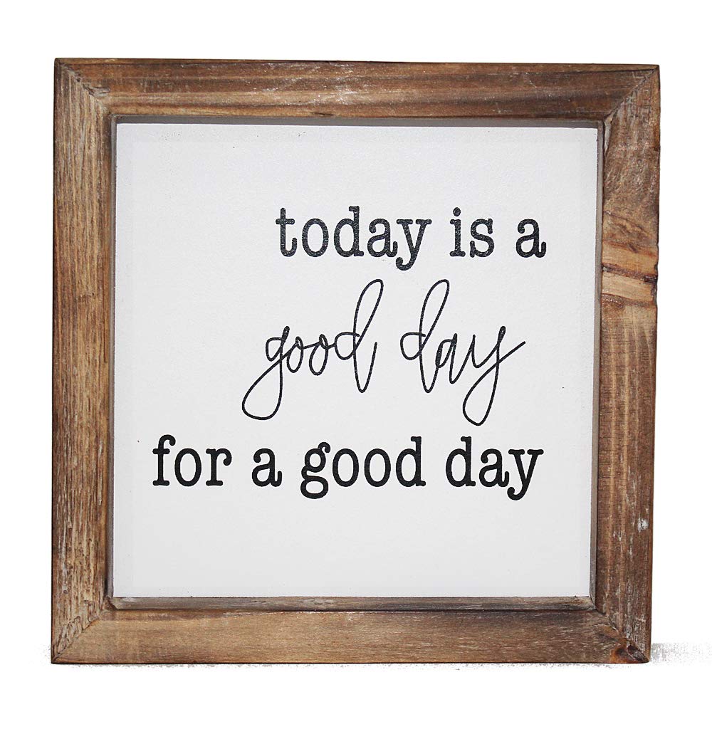 Today is A Good Day for A Good Day Inspirational Wood Box Sign for Home Decor,Freestanding Mini Wood Block Sign for Desk,Shelf or Wall Display 6" x 6" x 1.57" Today is a Good Day