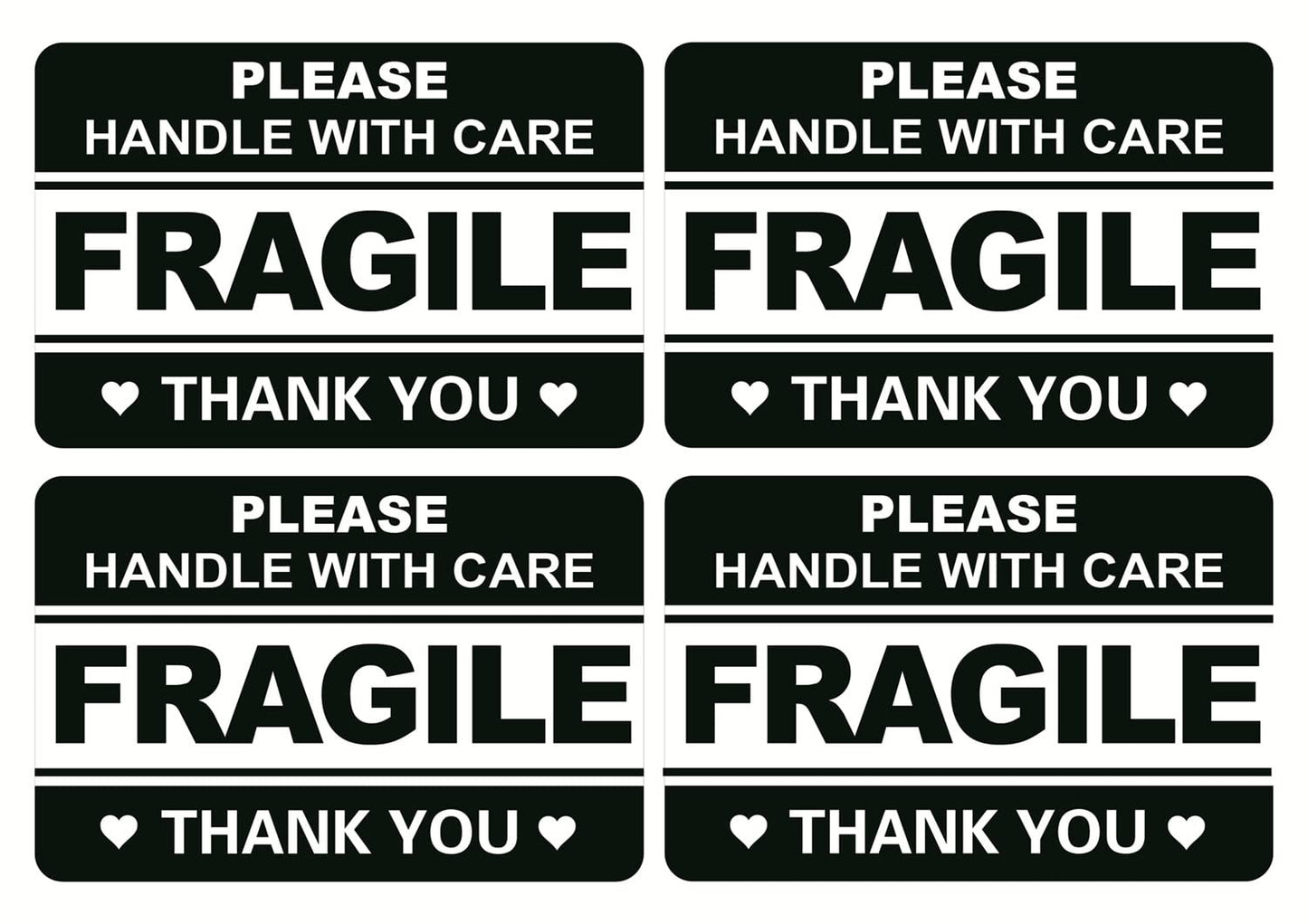Fragile Sticker for Shipping,2x3 inch 200pcs Black Fragile Sticker for Shipping