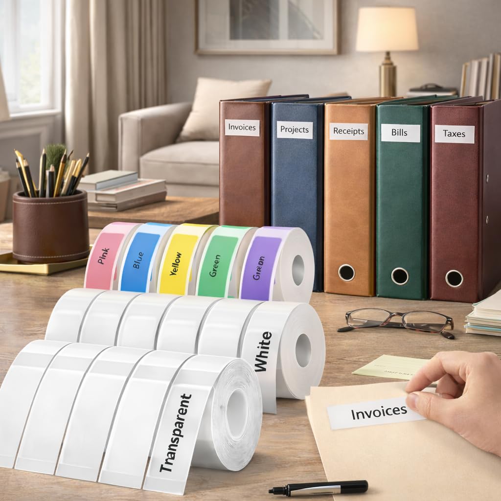 eebbl D30 P15 HP4 Label Maker Tape, 12mmx40mm(0.47"x1.57") School Hotel Office Label Tape， Thermal Label easy to remove, No residue, Waterproof, air-proof, and Scratch-resistant. Avoid Direct Sunlight