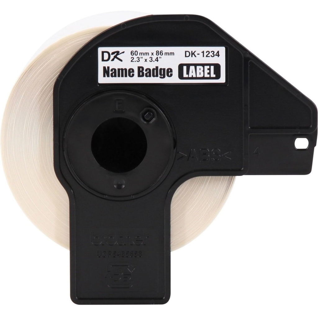 Brother Genuine DK-12343PK Die-Cut Name Badge Paper Labels, 2.3 in x 3.4 in (60 mm x 86 mm) Adhesive Name Badge White Paper Labels, 260 Labels per Roll, (3) Rolls per Box 3 Rolls