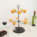 Cocktail Tree Stand for Parties Brunch,2 Tiers 10 Holders Drink tower Wine Glass Holder Stand,Champagne Tower Martinis Tree,Wine Glasses Display Margarita tower Drink stand for Mimosa Bar Party Bridal Matte black-two tier