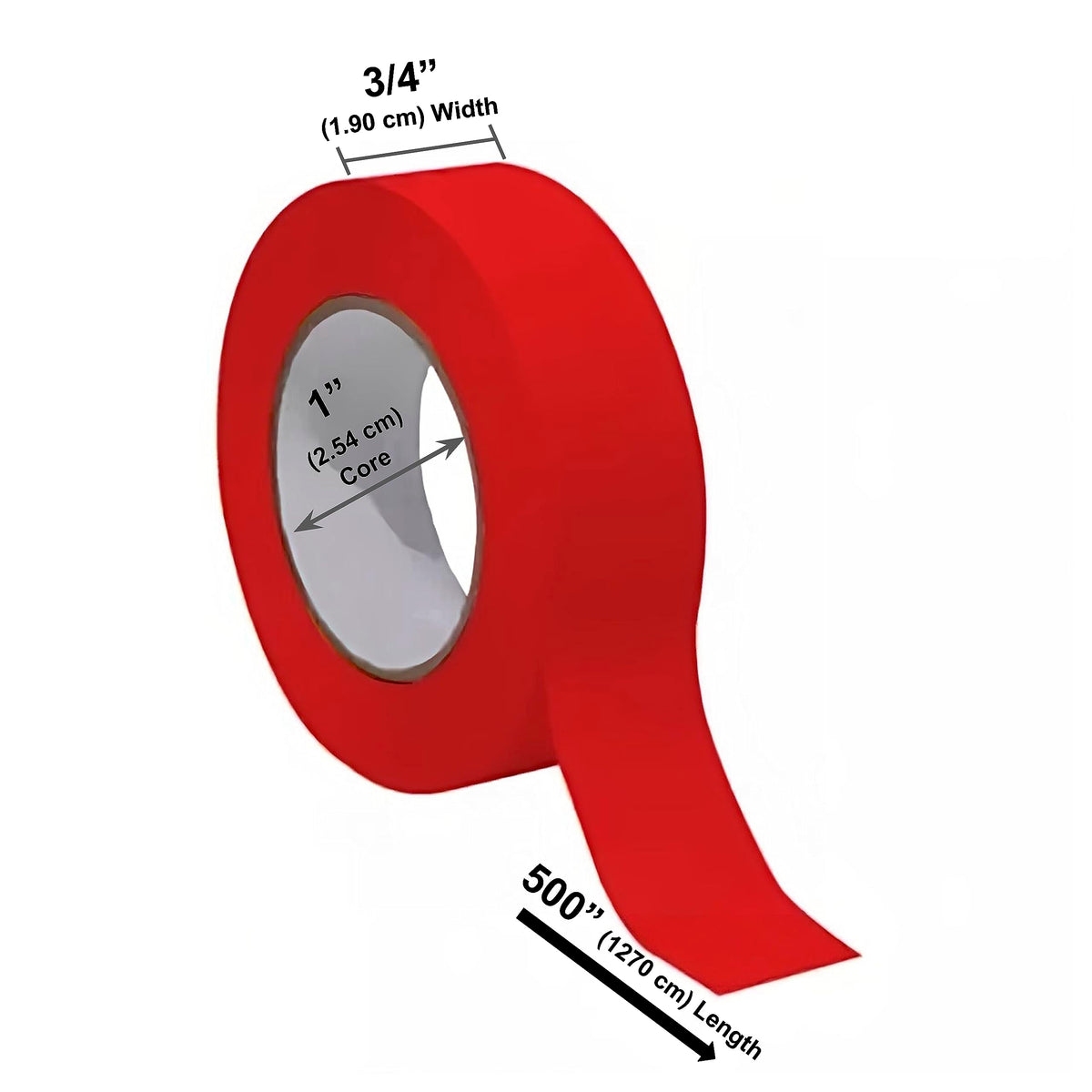 Bartovation Lab Labeling Tape, 3/4 in x 500 in, 5 Rolls, Assorted Colors