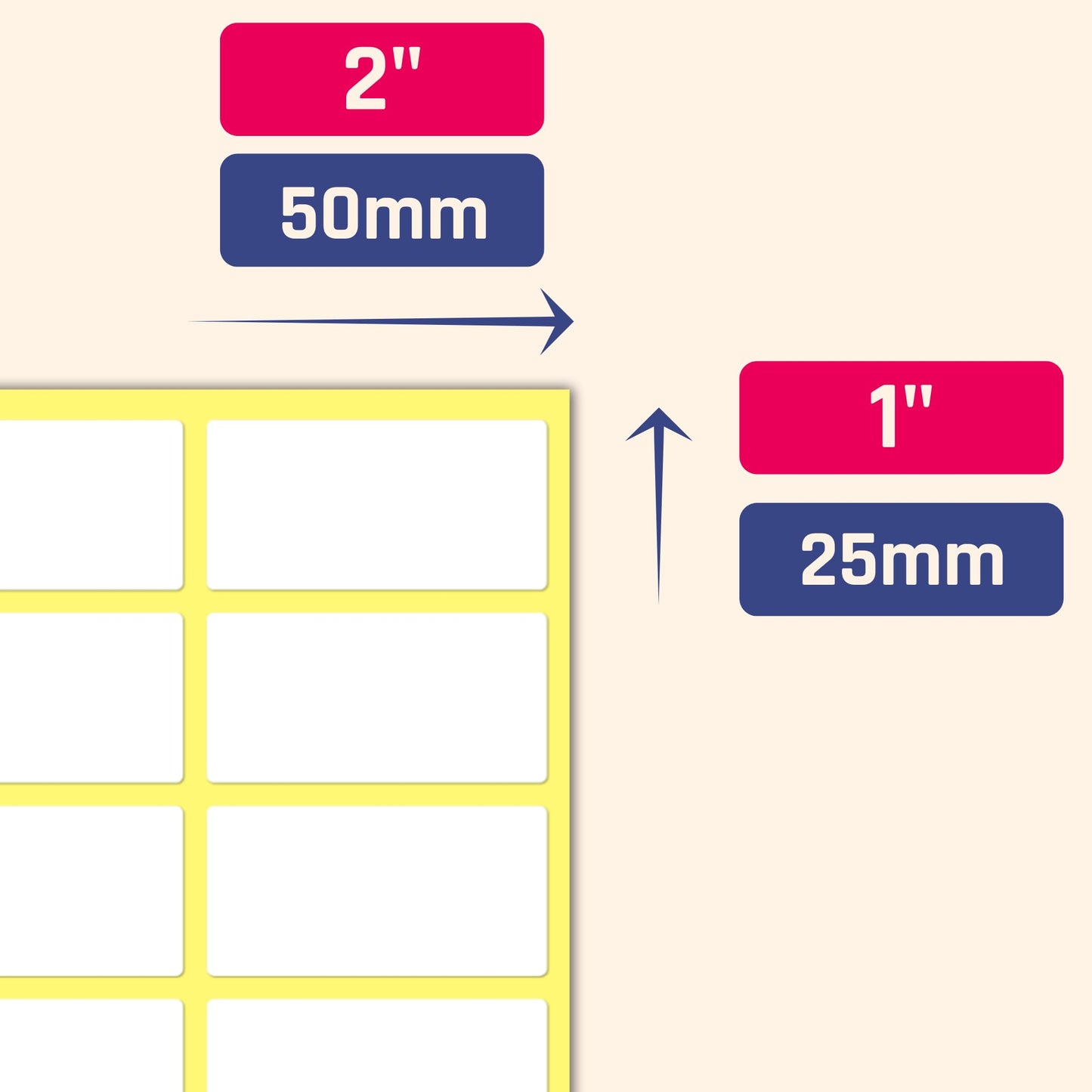 1000 Pieces, 2 x 1 inch - White Labels Stickers to Write On, Blank Stick On Adhesive Sticky Labels
