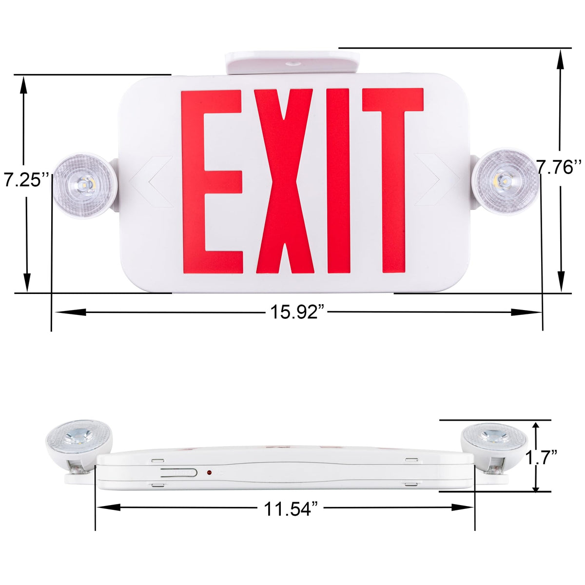 LIT-PaTH Exit Sign with Emergency Light, Battery Backup, 1 Pack 1-Pack
