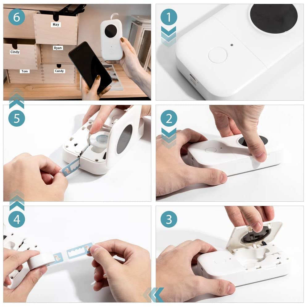 Phomemo D30 Label Maker Tape Cable Wire Label Tape, Black on White Sticker White/White/White