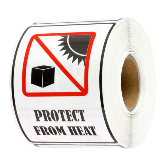 Protect from Heat Labels (3 x 2 inch, White - 300 Labels) Protect from Heat Perishable Warning Stickers for Safe International Shipping, Moving, Handling Instructions or Freight Forwarding 1 Roll
