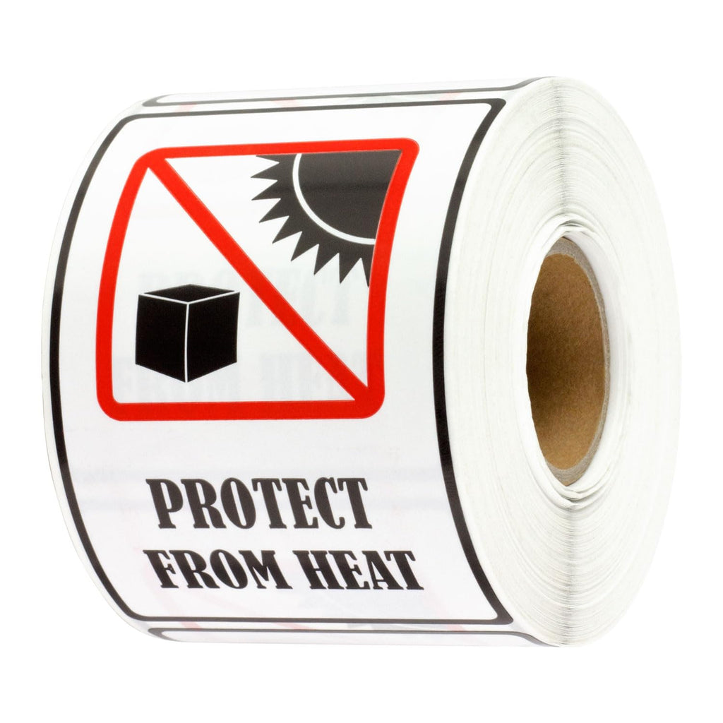 600 Protect from Heat Stickers, 2 x 3 Inch Caution Warning Stickers Package Labels for Safe International Shipping Moving Handling Package Labels, Adhesive - 2 Rolls of 300 (Pack of 2) 600 Labels (Pack of 2)