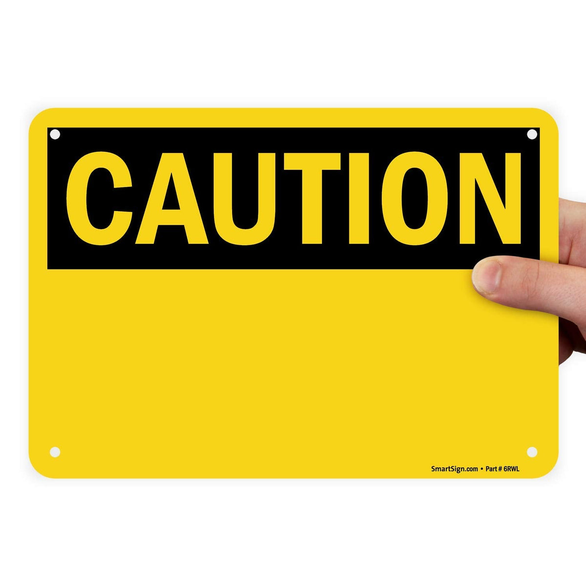 SmartSign "Caution" Blank Write-On Sign | 7" x 10" Plastic 7" x 10"