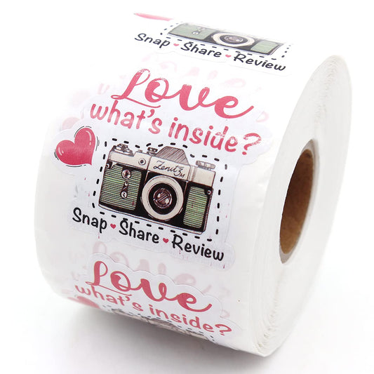 Littlefa Camera Stickers for Business,Bakery Sticker for Packaging,Love it Snap and Share Stickers,Share Sticker for Small Business,Gift Bags Packaging 500 PCS