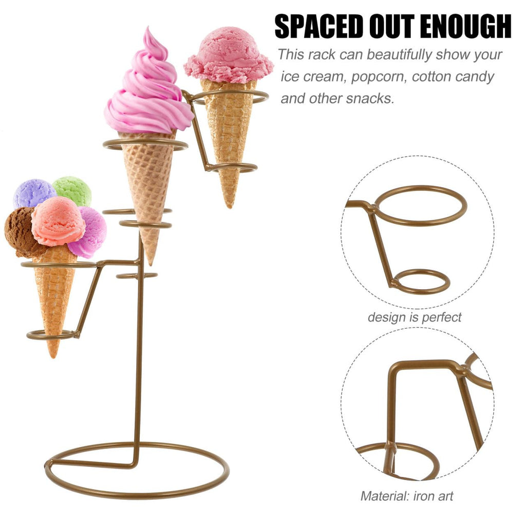 Cabilock Ice Cream Cone Holder Stable Plastic Storage Rack for Dessert Table Party Display Stand with Smooth Surface 9.56X6.29X4.72In