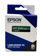 Epson LABELWORKS 224WGPX Label Tape - White on Green - 1" (24mm), 30ft