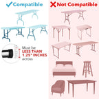 Lift Your Table® Folding Table Risers - Bar Height (Movable Foot) - Made in the USA, Heavy Duty, Sturdy, Portable, Easy-to-Use Extensions Raise Bent Leg Folding Tables (Set of 4) Bar Height (Movable Foot)