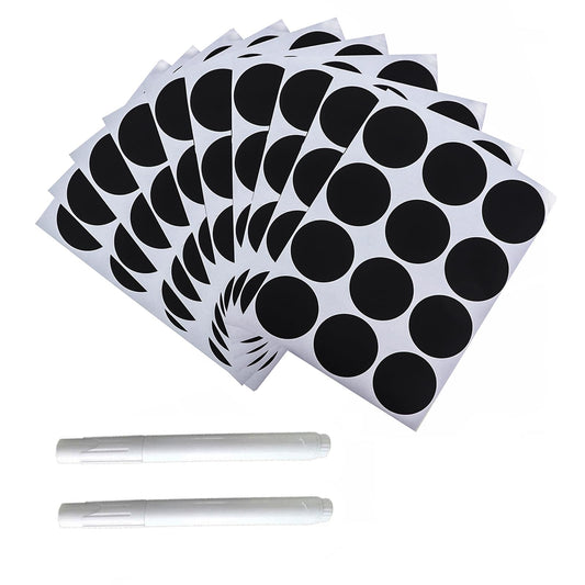 10 Sheets of 120 Black PVC Round Handwriting Logo Stickers, 38mm Diameter, 12x17cm Overall Size, Food & Drink Labels, Craft & Party Decorations