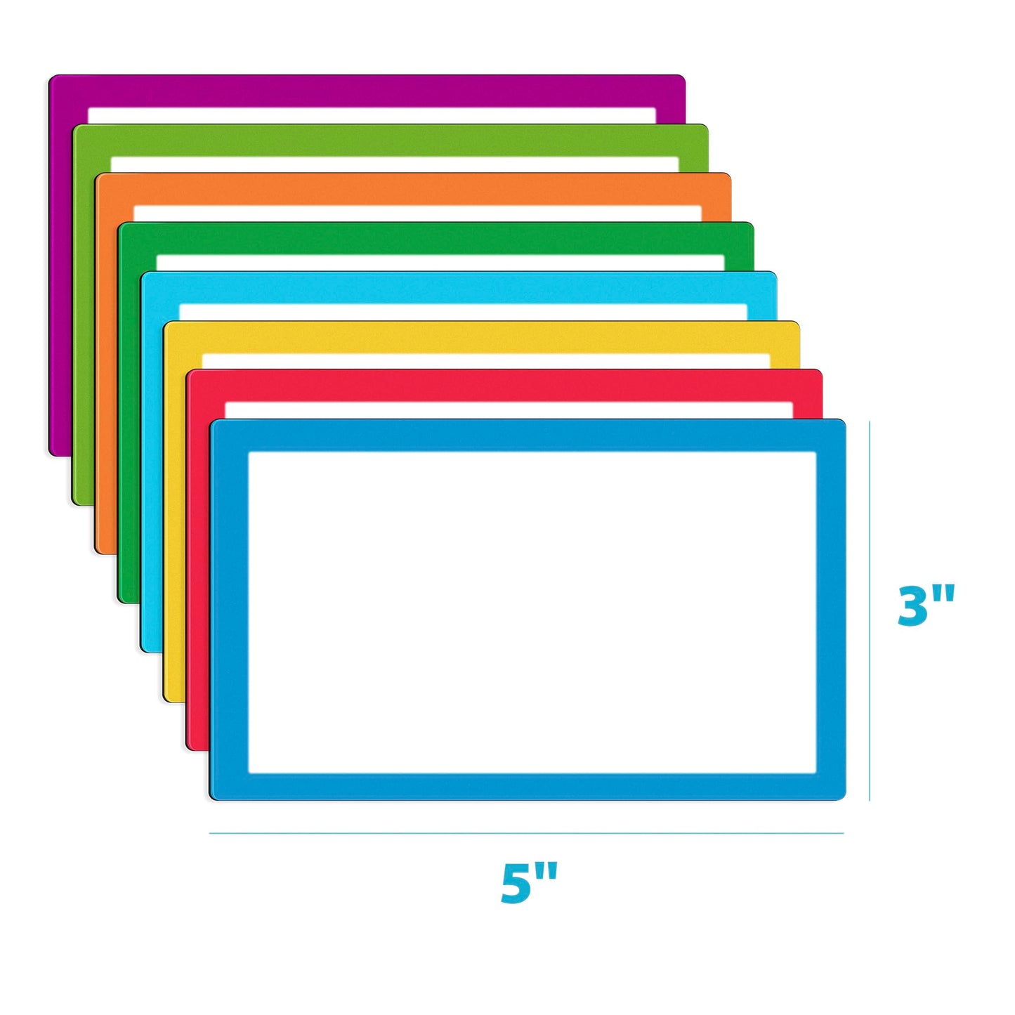 TOTiyea 32 Pack Magnetic Dry Erase Labels, Magnetic Label Stickers for Whiteboards, 3 x 5 Inches, Back to School Assorted Color 3x5, 32Pack
