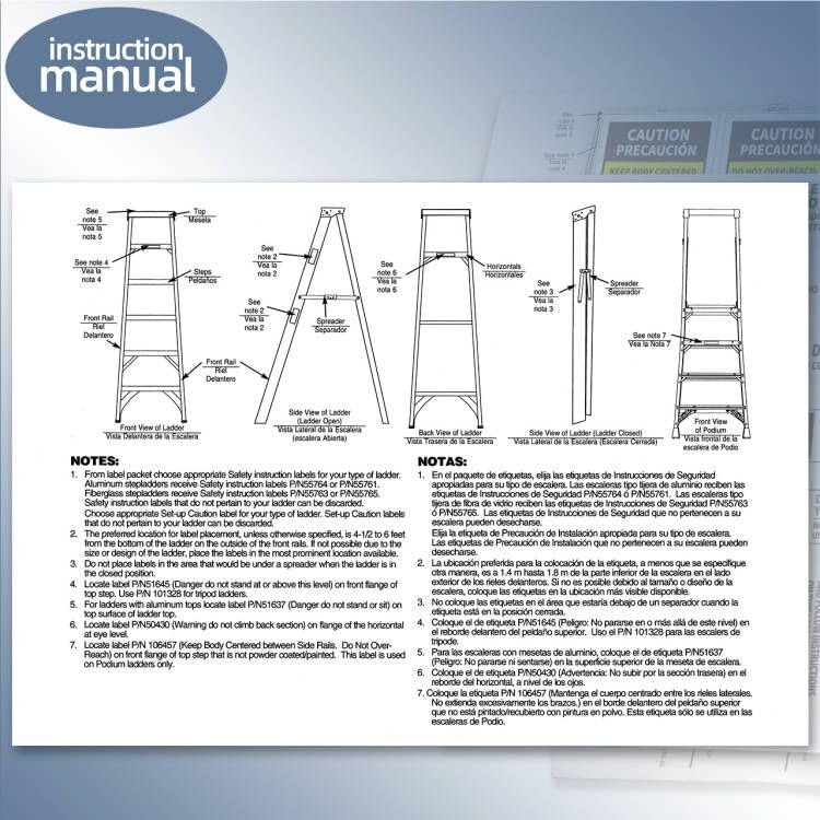 Step Ladder Safety Label Extension Ladder Stickers Replacement Label Kit Compatible with Ladder Inspection Stickers for Werner Fiberglass Extension Ladders (Pack of 10 Sets)
