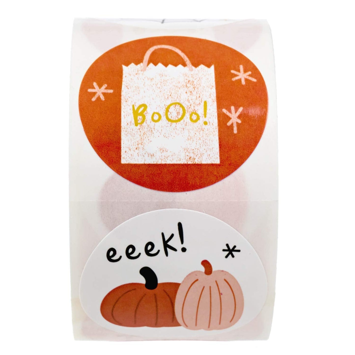 Halloween Stamp Style Stickers / 500 Spooky Fall Labels / 6 Alternating Designs / 1.5" Autumn Pumpkin Sticker/Made in The USA