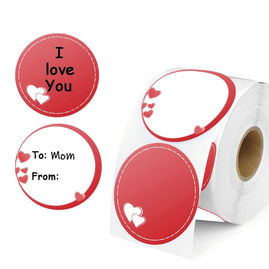 Heart Direct Thermal Stickers 2 inch Happy Mother's Day Sticker Labels Love Heart Stickers for Holiday,Valentine's Day,Mother's Day,Party Shipping Decorations Envelope Seal(Pack-500)