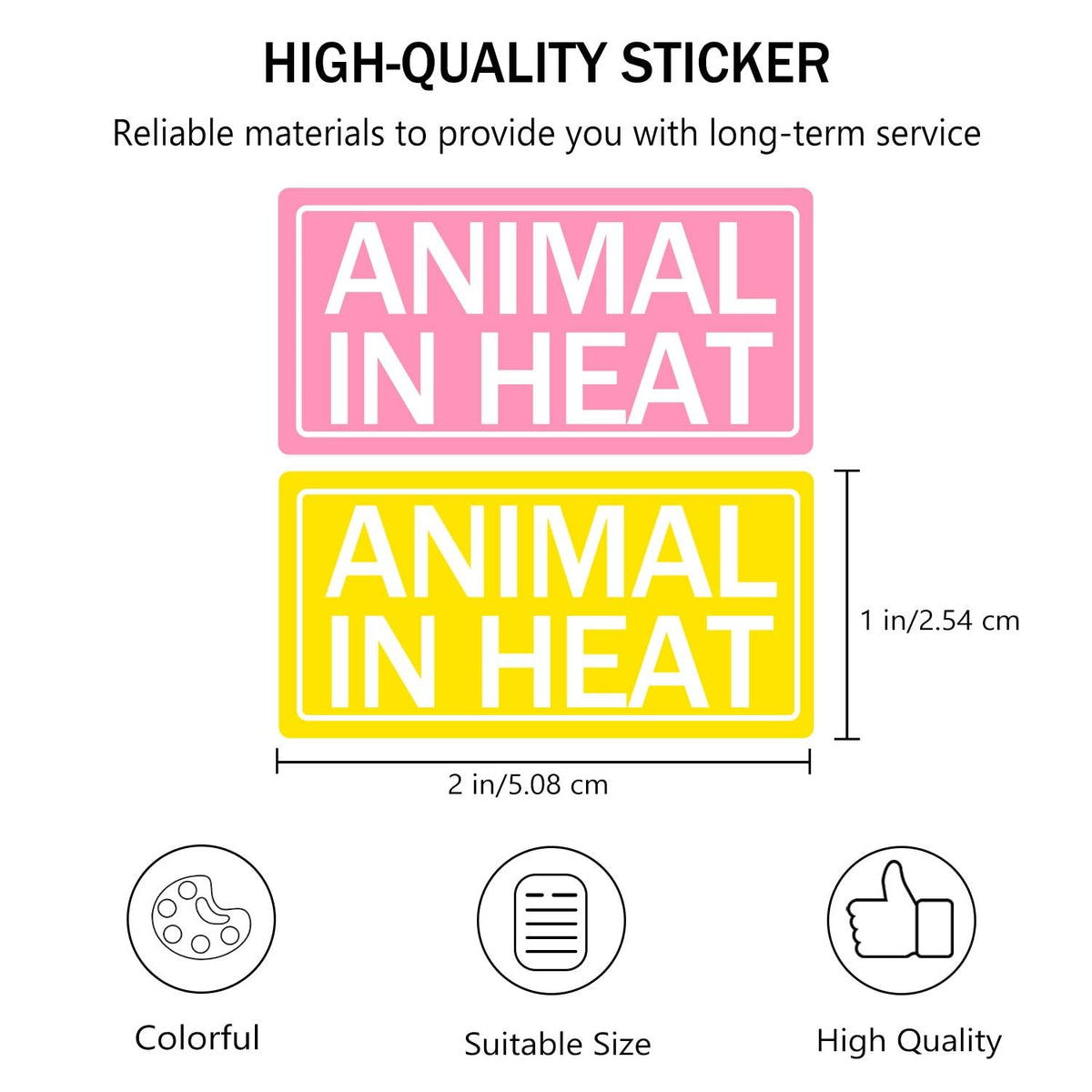 500 Pcs Animal in Heat Veterinary Labels 1x2 Inch – Estrus Cycle Tracking Stickers for Vet Clinics, Kennels & Breeding Farms – Heat Detection Monitoring Supplies