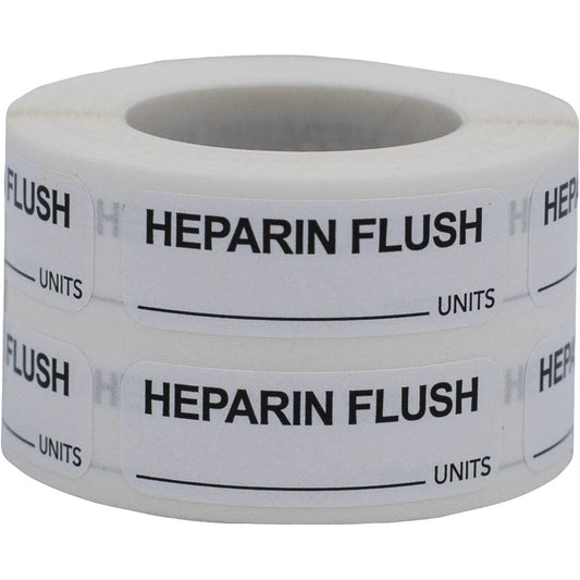 Heparin Flush Veterinary Labels .5 x 1.5 Inch 500 Total Stickers