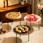 Set of 4 Black Pizza Stand with Storage Bag,8 Inch Pizza Pan Rack