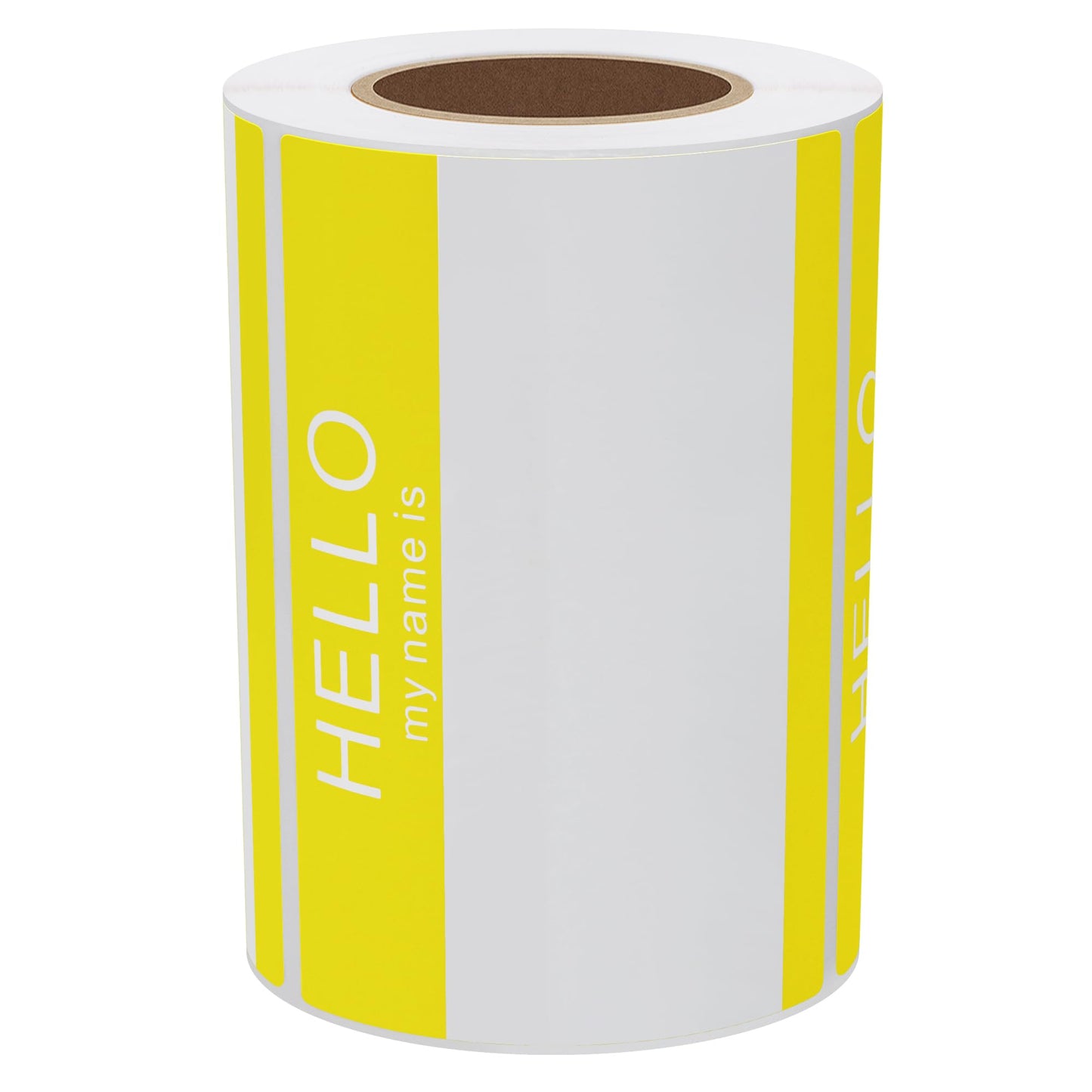 Hybsk Hello My Name Is Tags Stickers Name Identification Stickers 3-1/2” x 2-3/8” Total 200 Labels Per Roll (Yellow) Yellow