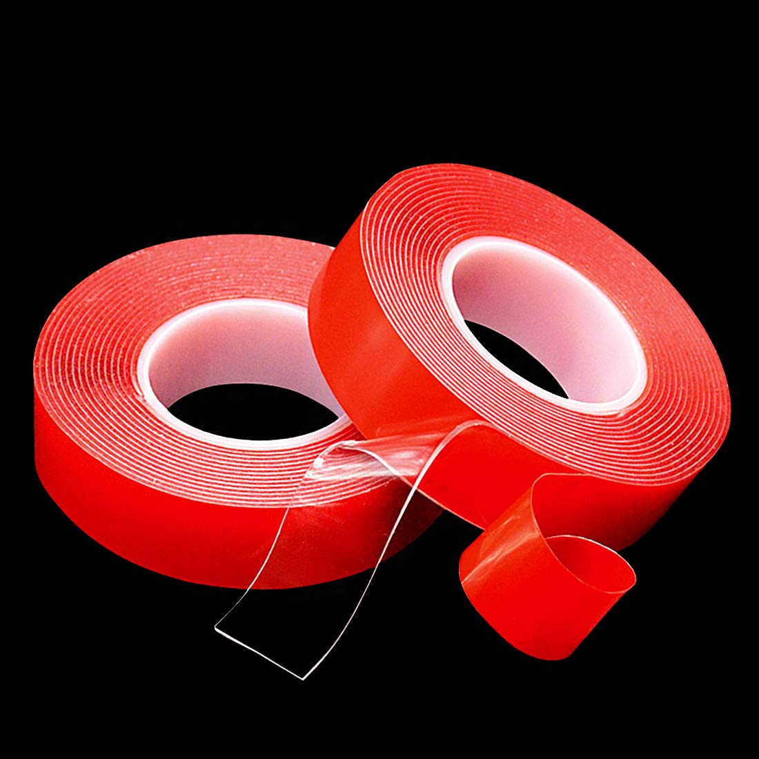 Glarks 6 Roll Acrylic Double Sided Weatherproof Heavy Duty Heat Resistant High Adhesion Tape Roll, Clear Sticker for Industry, Auto and House Dcor-32.8ft x 0.39inch, 9.8ft x 0.59inch, 9.8ft x 0.78inch